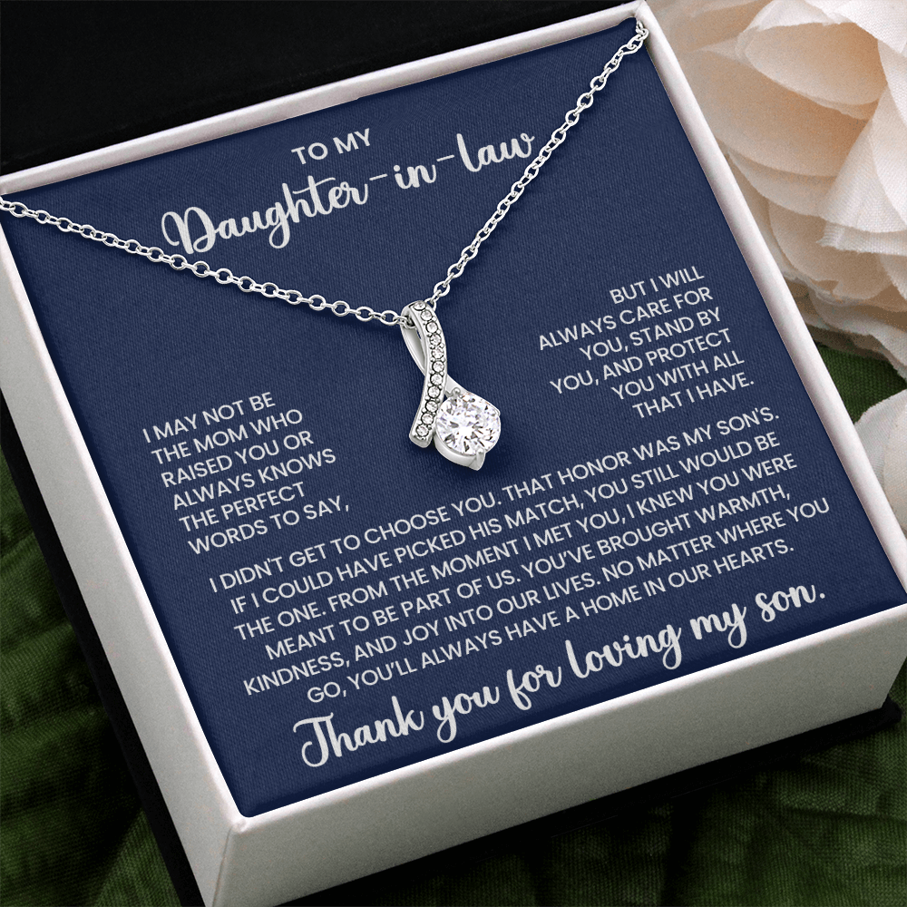 To My Daughter-in-law "Always a Home in Our Hearts" Alluring Beauty Necklace