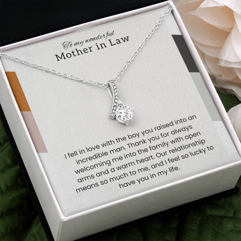 To My Wonderful Mother-in-Law - "A Warm Heart" Alluring Beauty Necklace