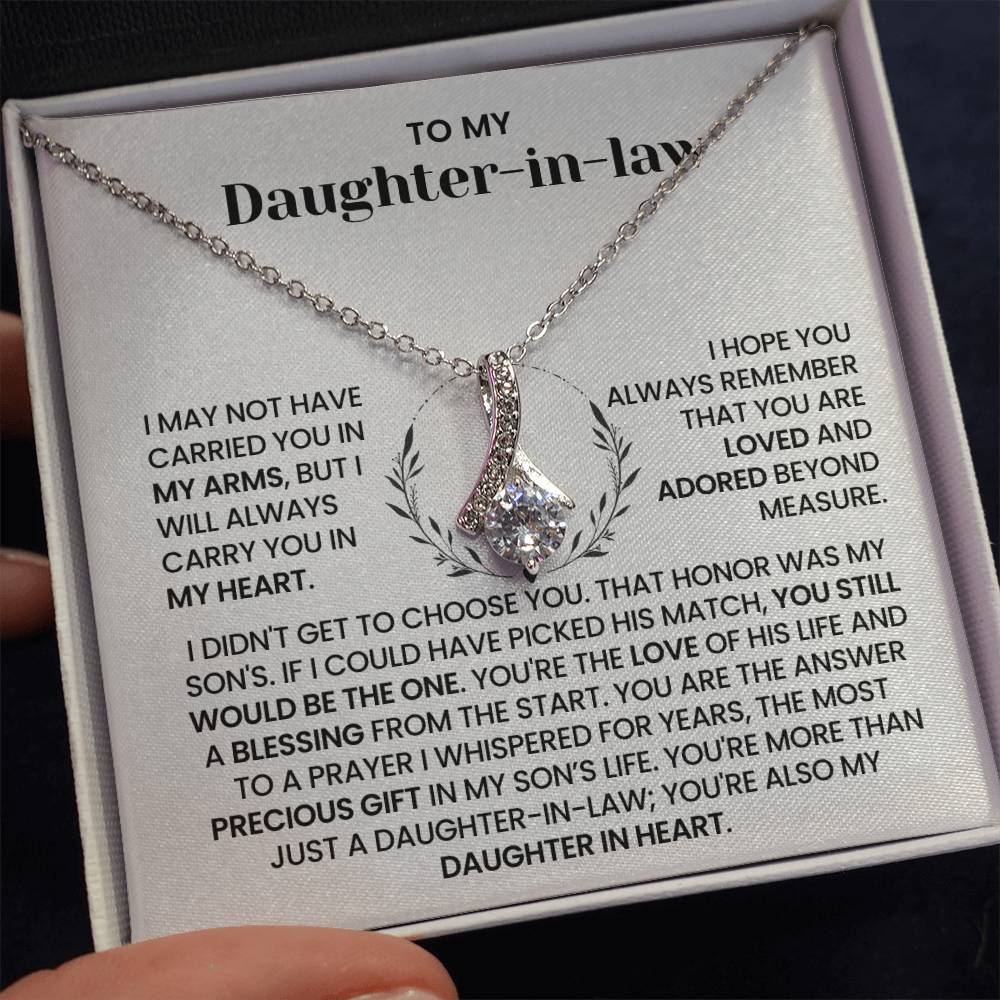 To My Daughter-in-law – “Carried in My Heart” Alluring Beauty Necklace