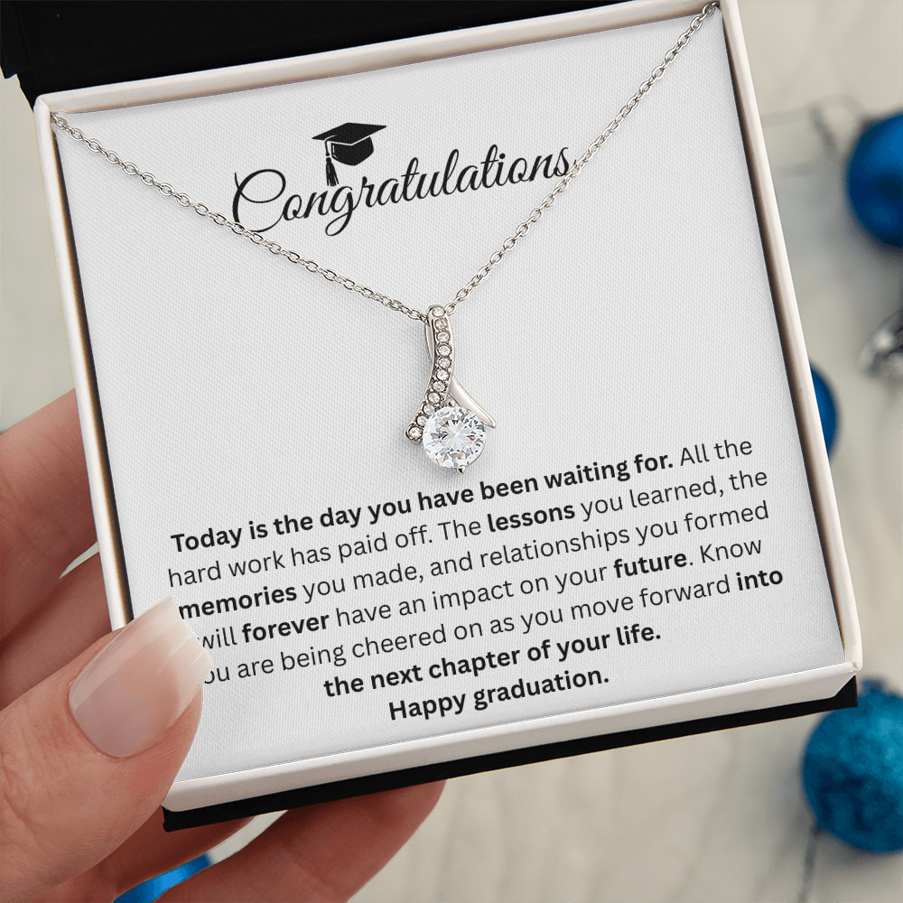 Congratulations - ''Into The Next Chapter Of Your Life'' Alluring Beauty Necklace