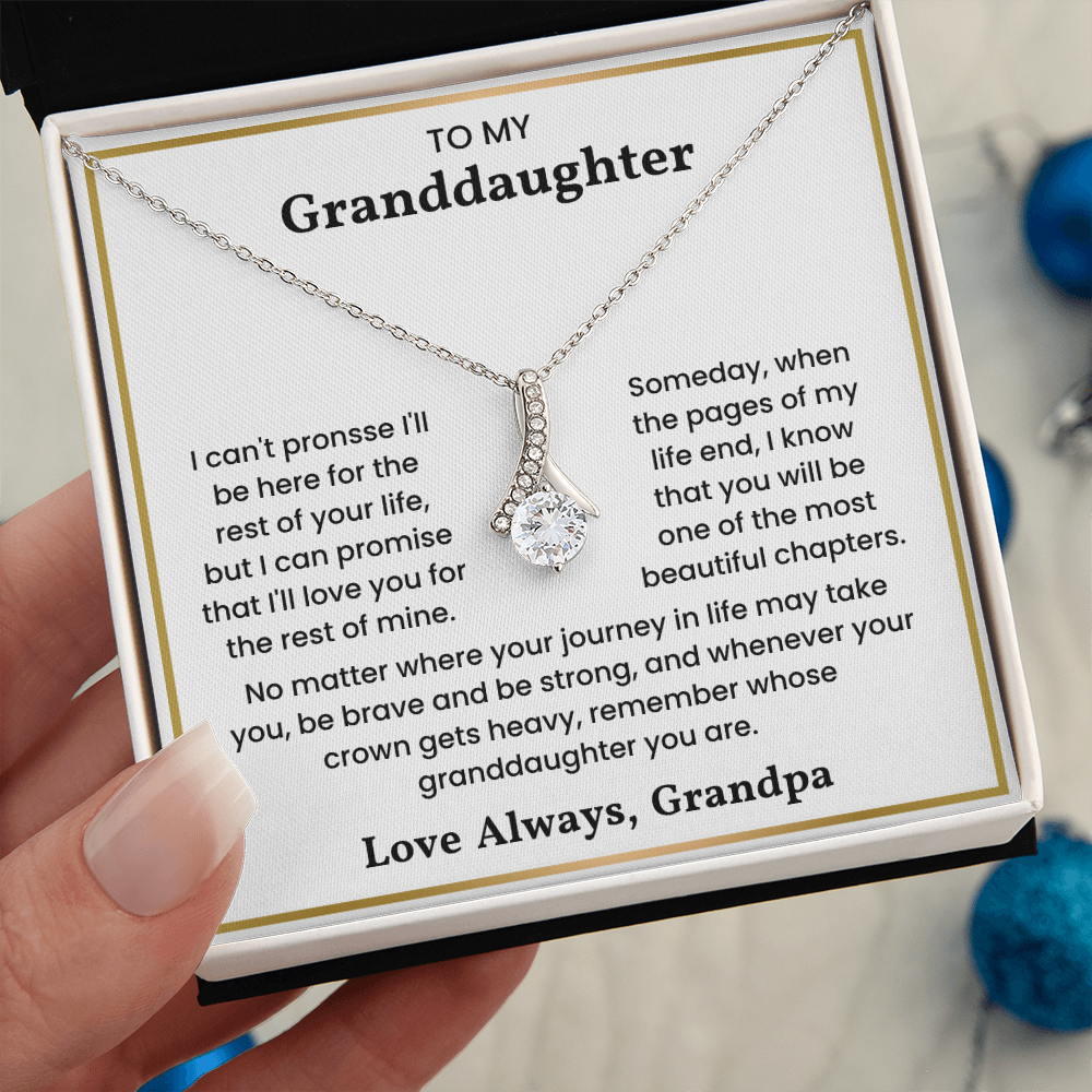 To My Granddaughter - ''Always in My Heart'' Sentimental Jewelry Gift