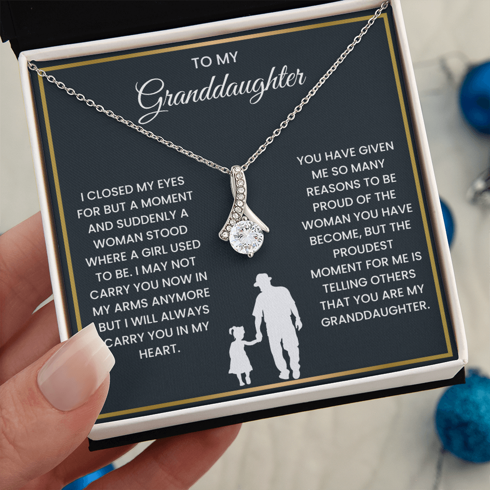 To My Granddaughter - ''So Proud of You'' Alluring Beauty Necklace