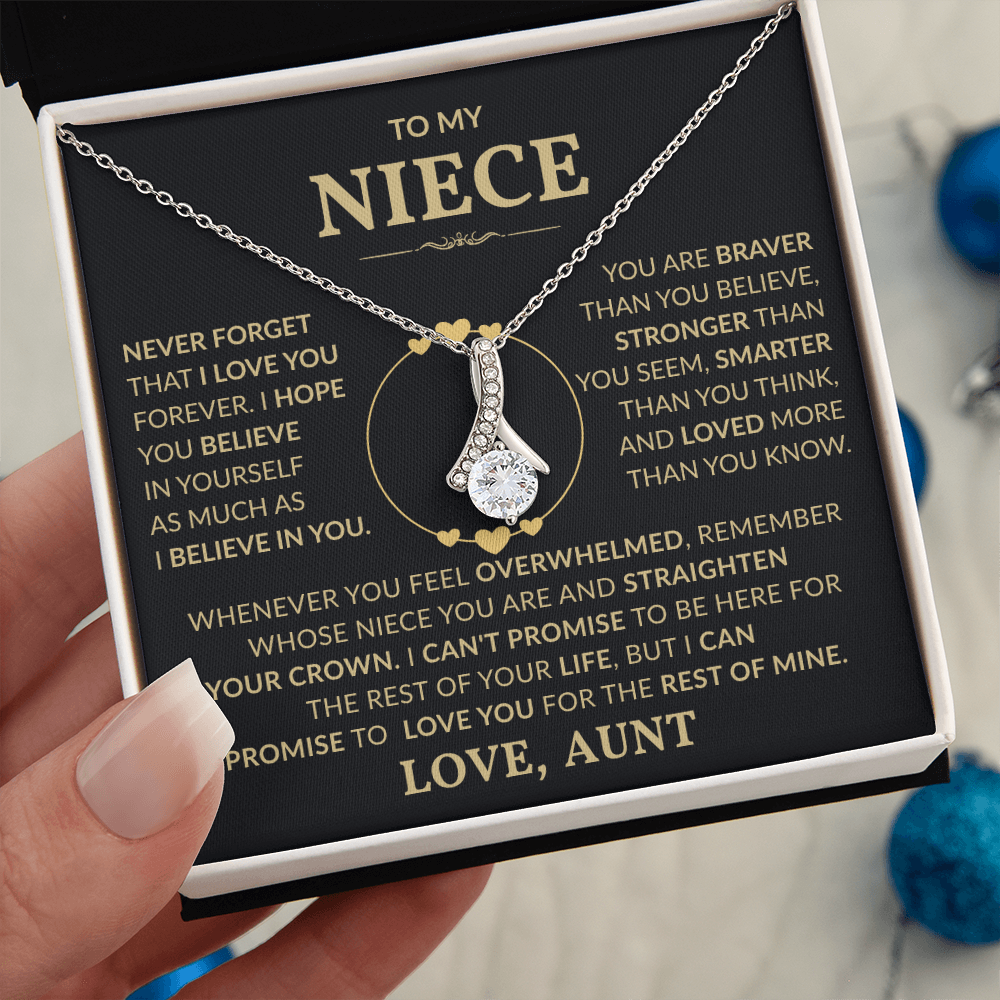 To My Niece "You Are Braver Than You Believe" Alluring Beauty Necklace