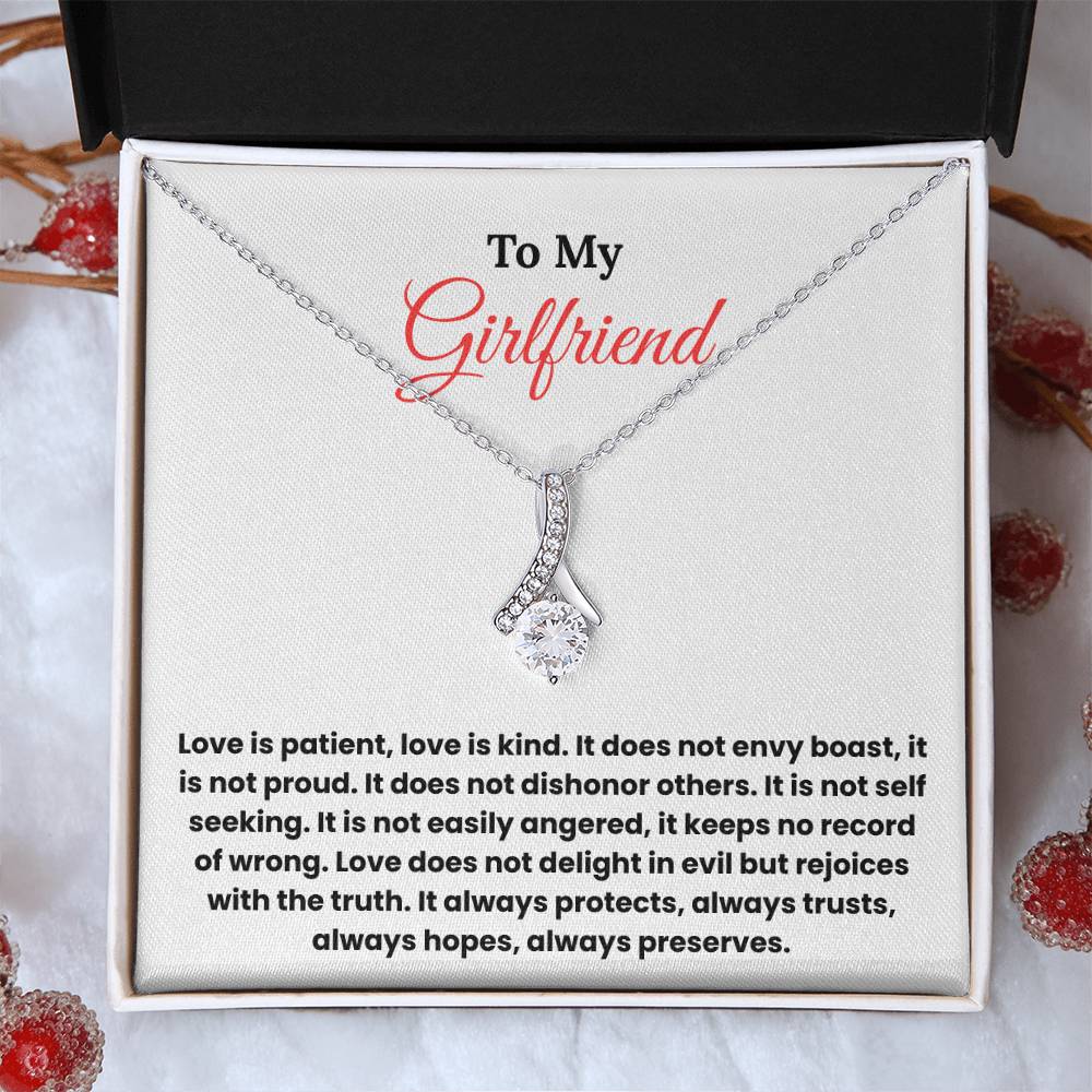 To My Girlfriend – ''Love is Patient, Love is Kind'' Alluring Beauty Necklace