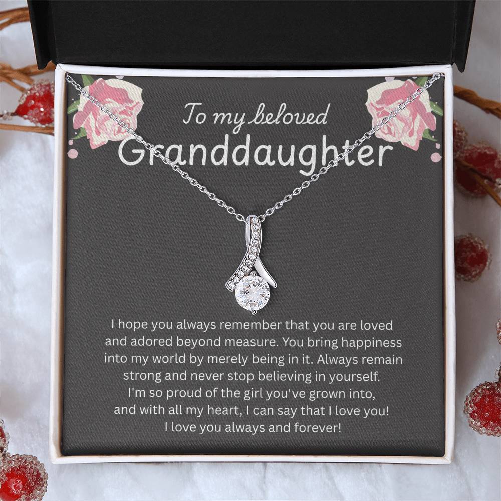 To My Beautiful Granddaughter  – “To My Beloved Daughter” Alluring Beauty Necklace