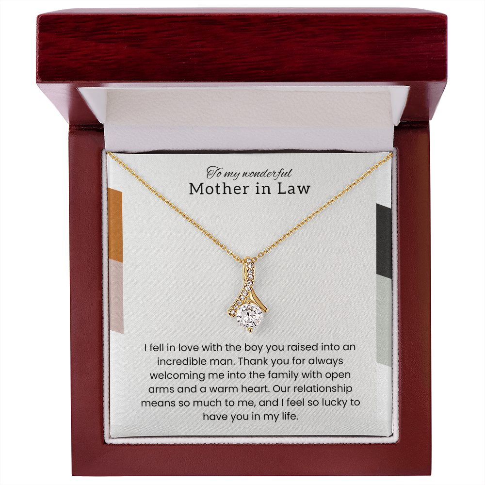 To My Wonderful Mother-in-Law - "A Warm Heart" Alluring Beauty Necklace
