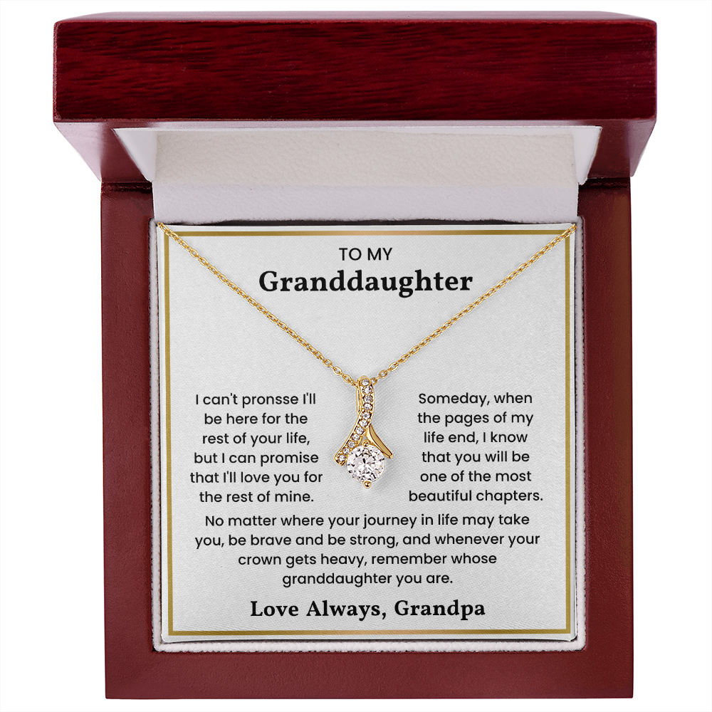 To My Granddaughter - ''Always in My Heart'' Sentimental Jewelry Gift