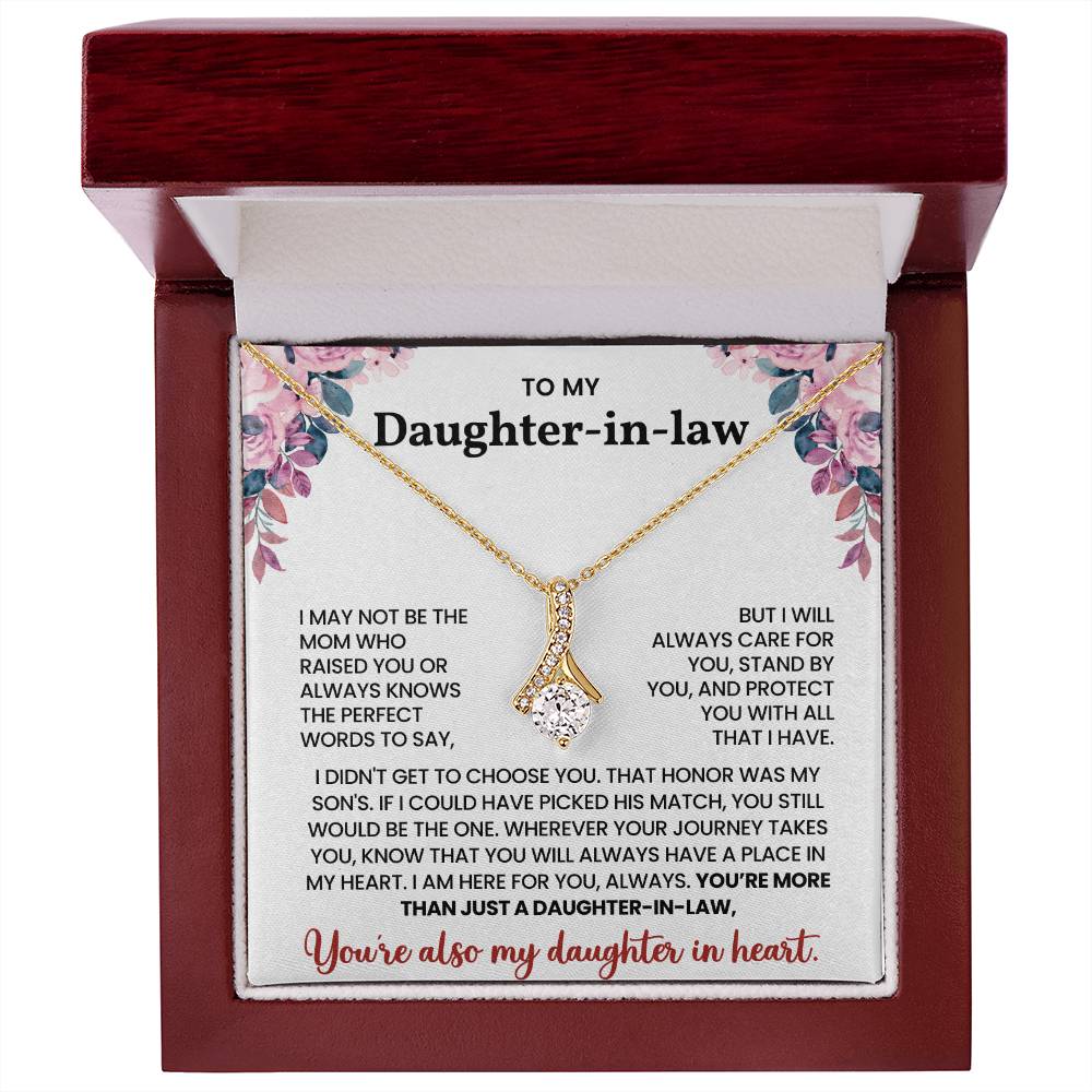 To My Daughter-in-Law –“You're Also My Daughter in Heart” Alluring Beauty Necklace
