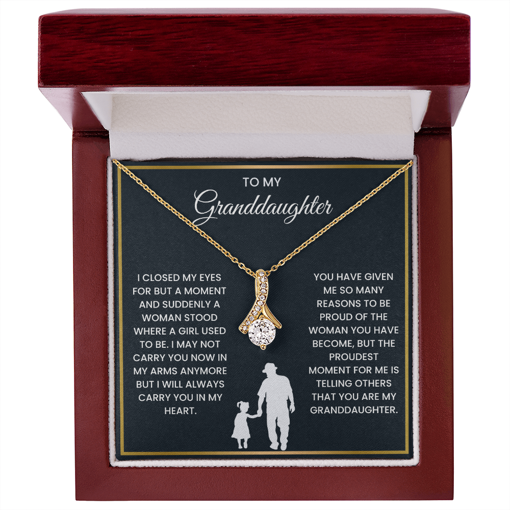 To My Granddaughter - ''So Proud of You'' Alluring Beauty Necklace