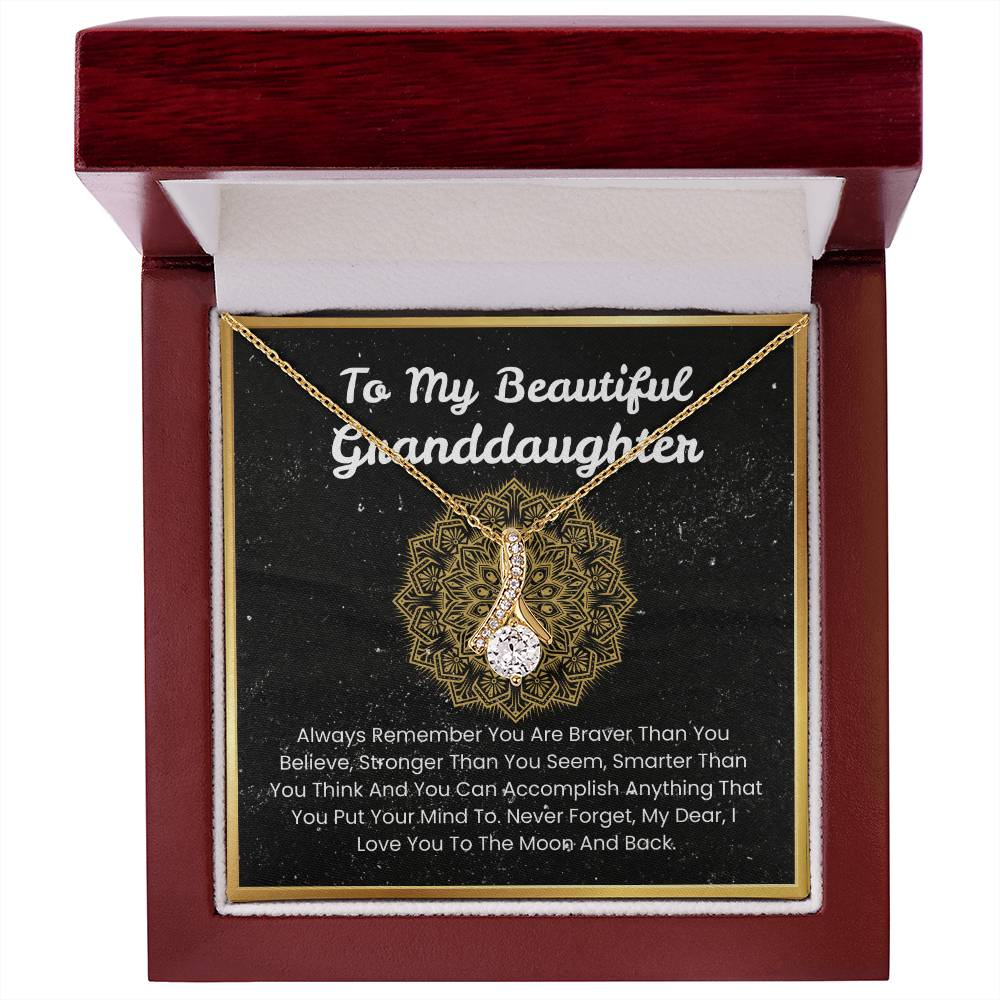 To My Beautiful Granddaughter  – “To the Moon and Back” Alluring Beauty Necklace