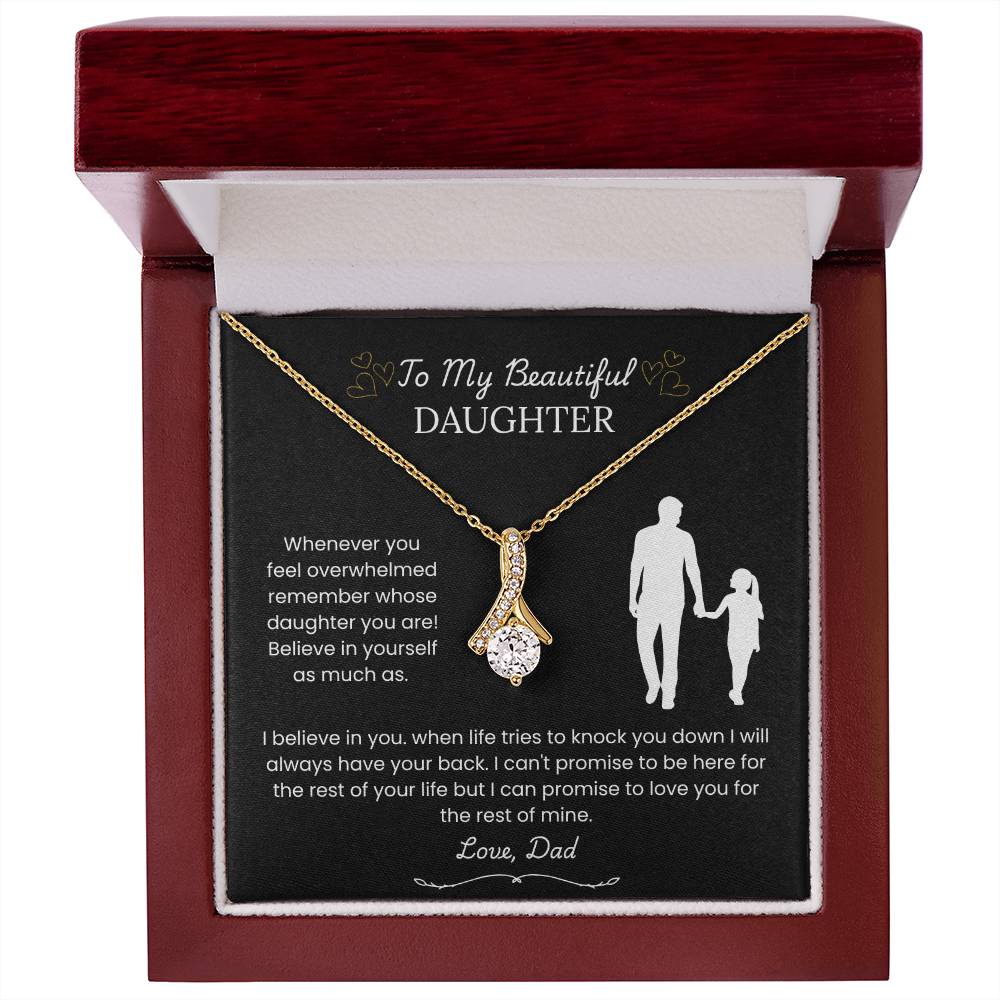 To My Beautiful Daughter – “Believe in Yourself” Alluring Beauty Necklace