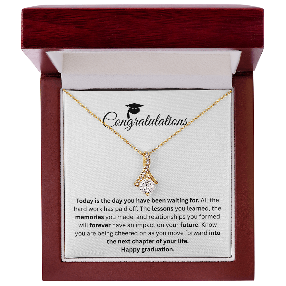 Congratulations - ''Into The Next Chapter Of Your Life'' Alluring Beauty Necklace