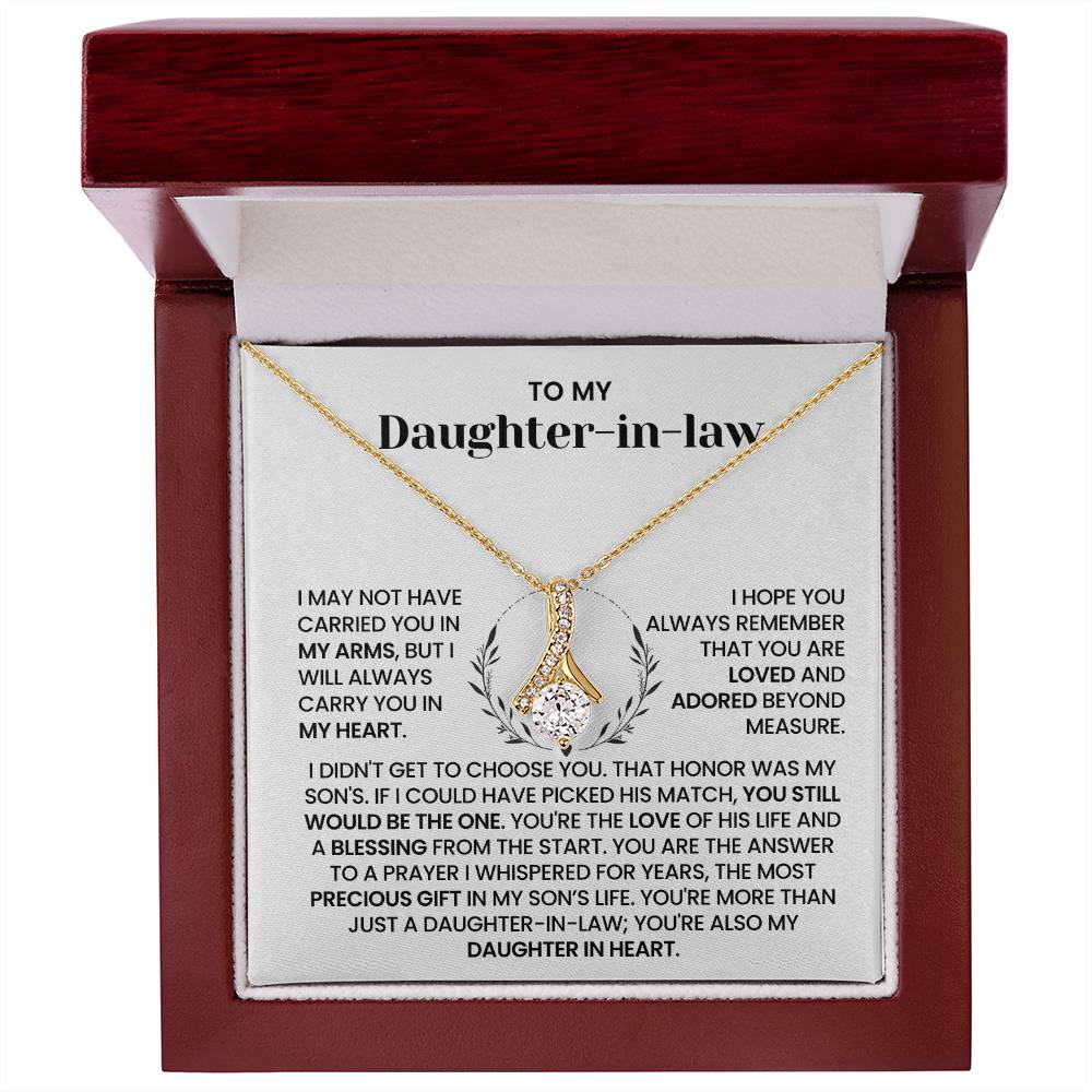 To My Daughter-in-law – “Carried in My Heart” Alluring Beauty Necklace
