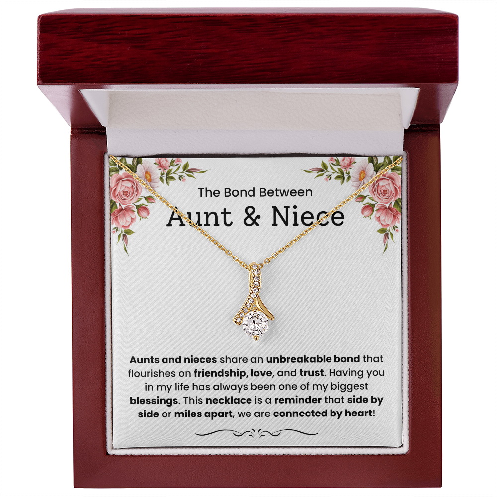 To My Niece: "Connected by Heart" Sentimental Necklace