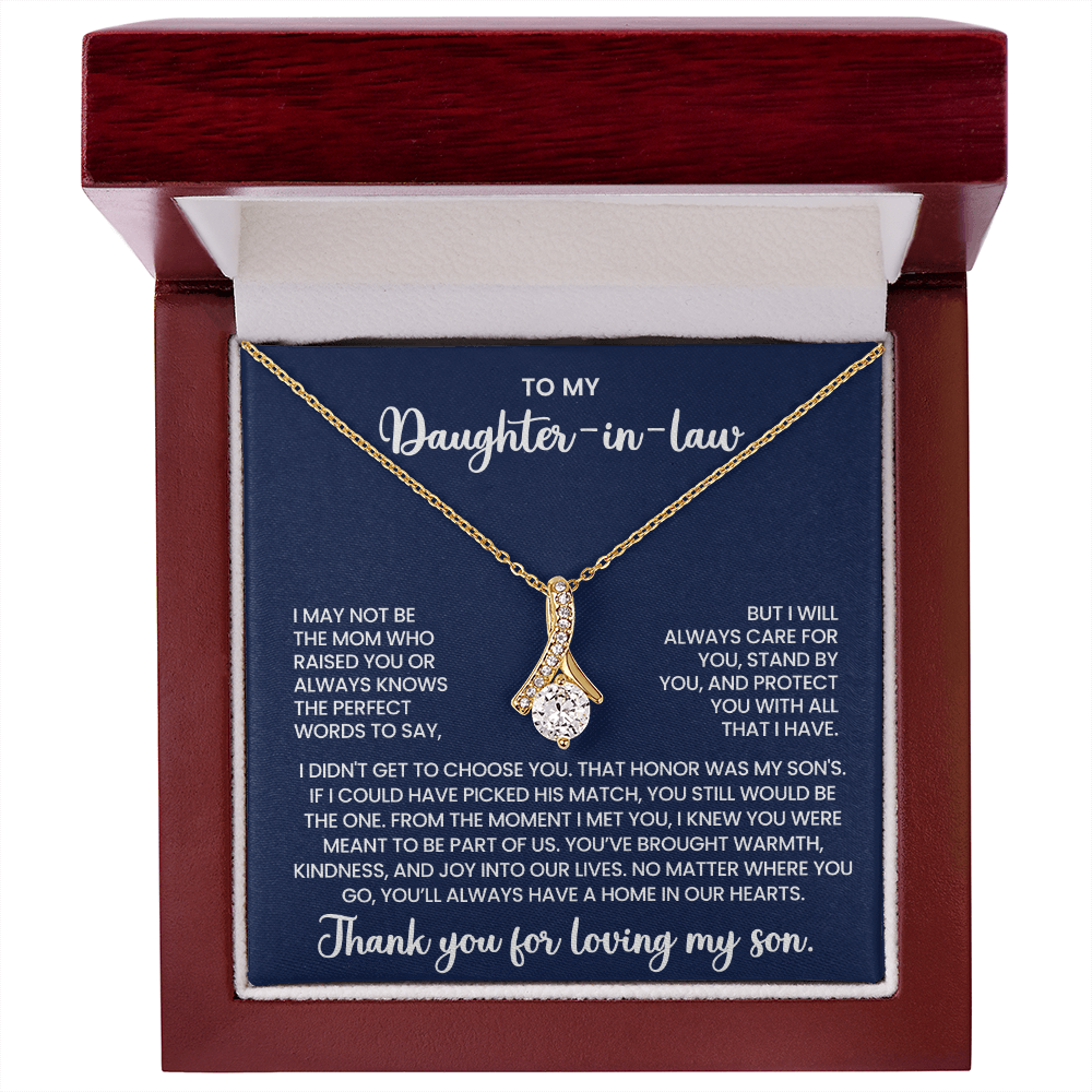 To My Daughter-in-law "Always a Home in Our Hearts" Alluring Beauty Necklace