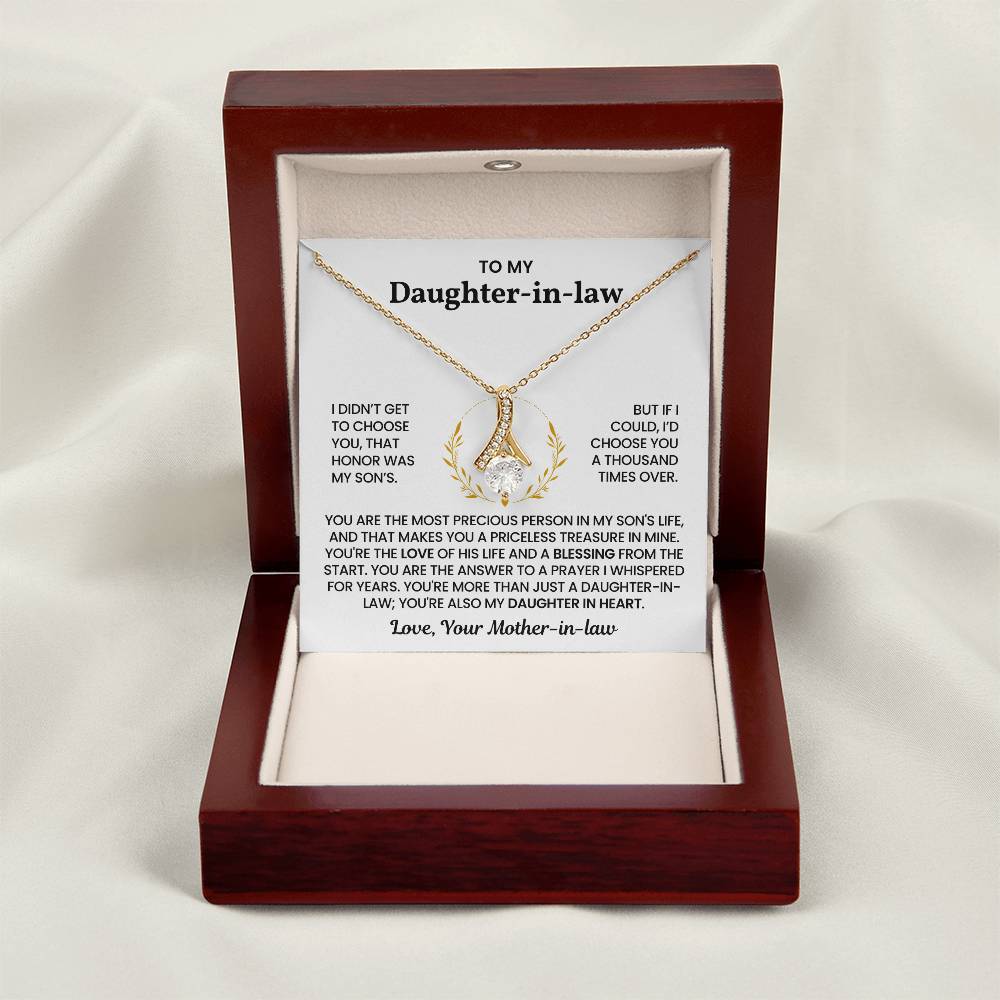 To My Daughter-in-law – “You're My Daughter in Heart” Alluring Beauty Necklace