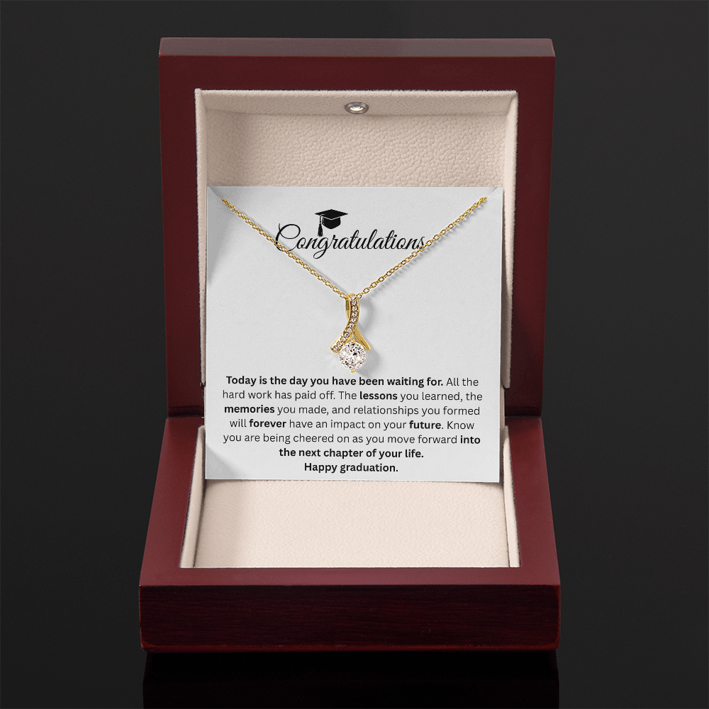 Congratulations - ''Into The Next Chapter Of Your Life'' Alluring Beauty Necklace
