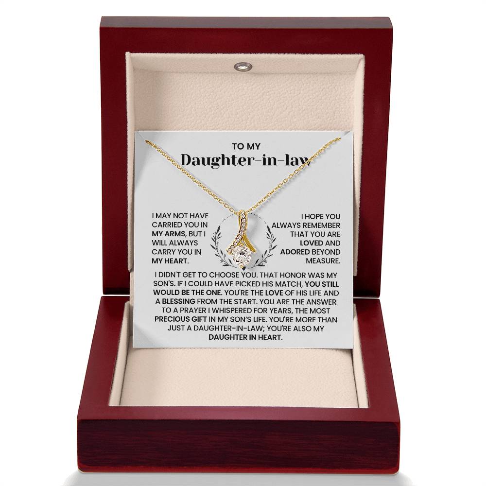 To My Daughter-in-law – “Carried in My Heart” Alluring Beauty Necklace