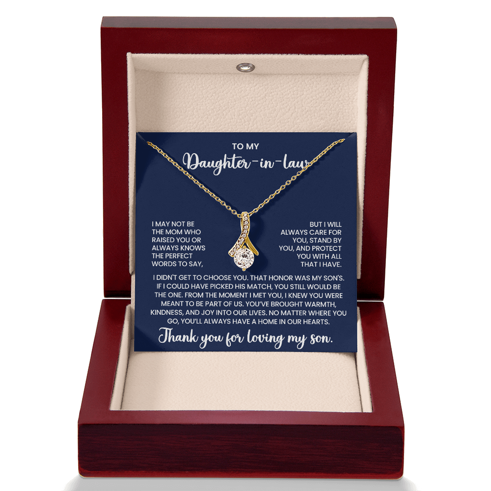 To My Daughter-in-law "Always a Home in Our Hearts" Alluring Beauty Necklace
