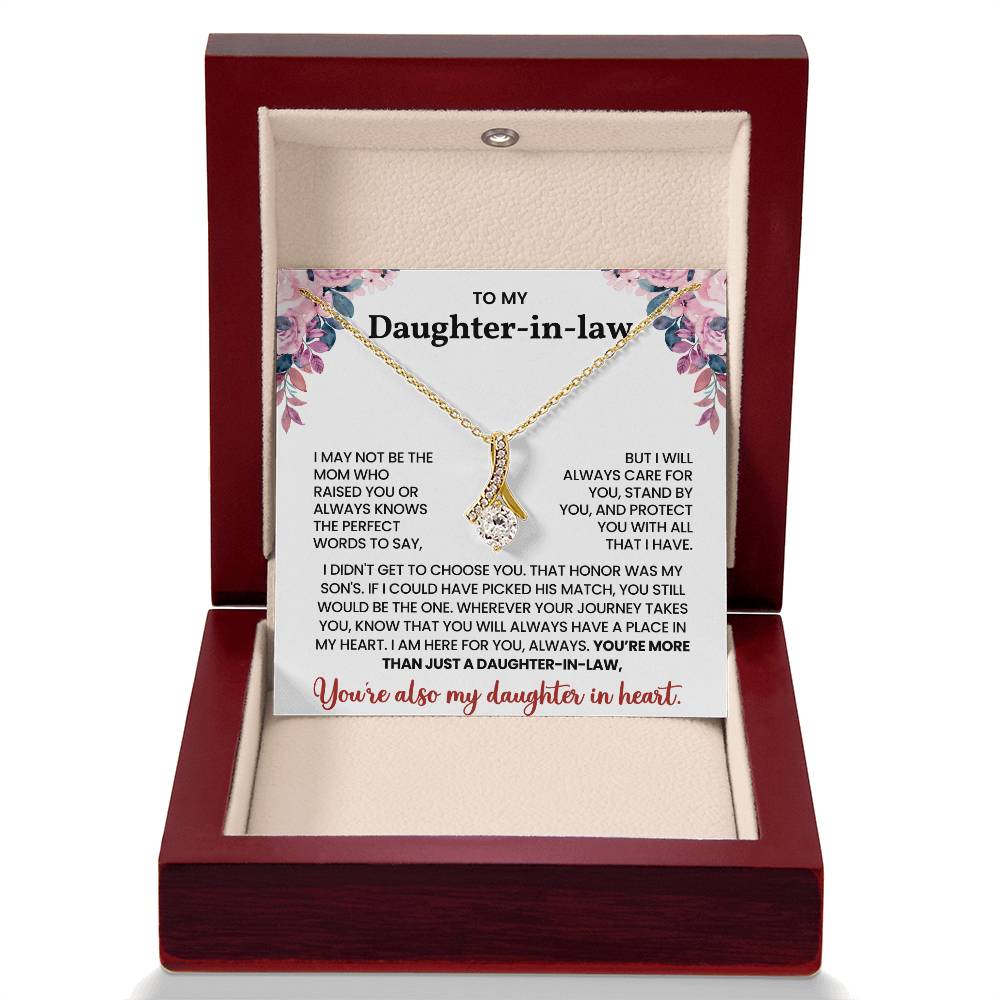 To My Daughter-in-Law –“You're Also My Daughter in Heart” Alluring Beauty Necklace