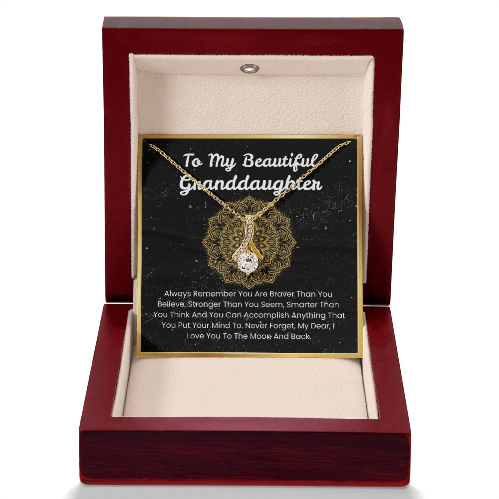 To My Beautiful Granddaughter  – “To the Moon and Back” Alluring Beauty Necklace