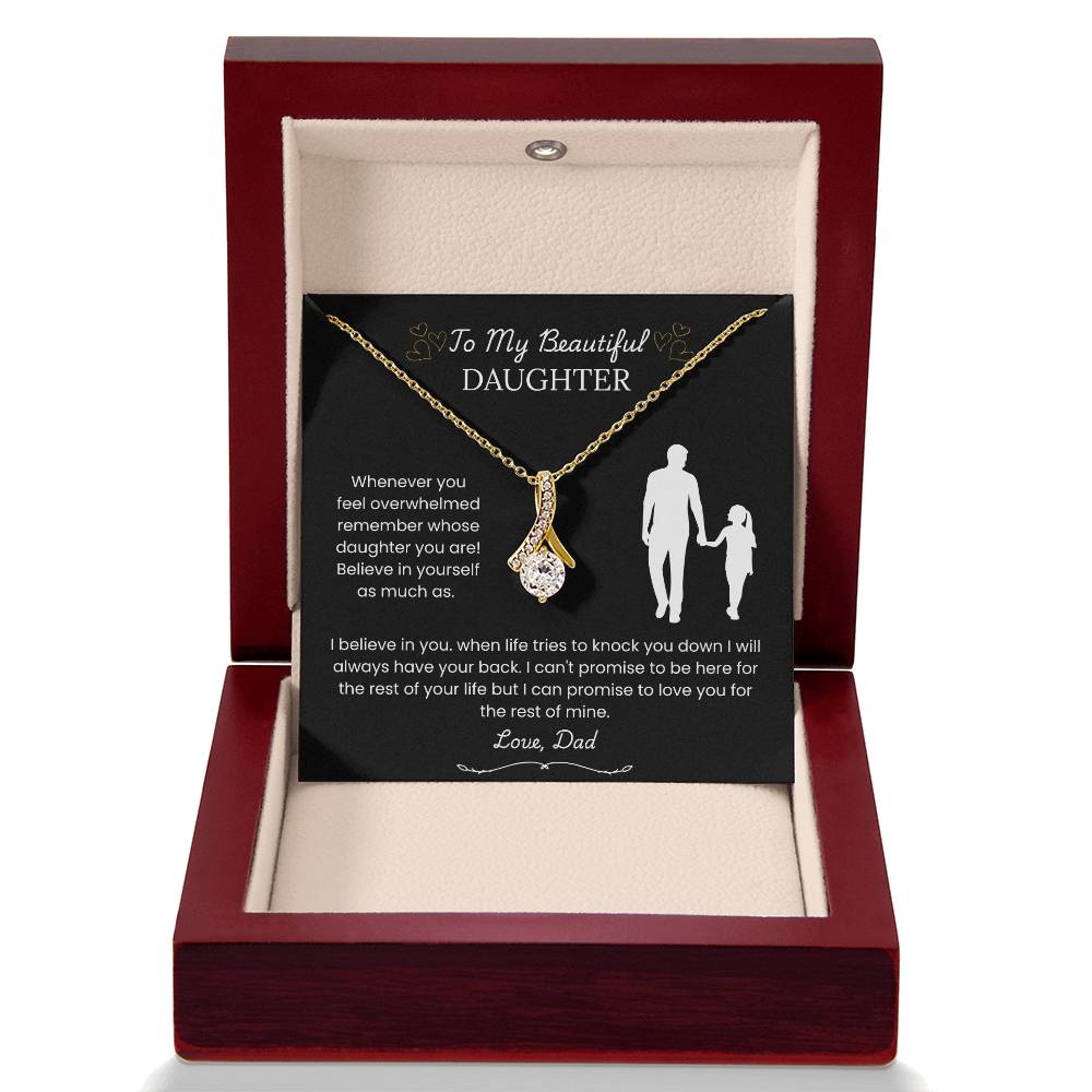 To My Beautiful Daughter – “Believe in Yourself” Alluring Beauty Necklace