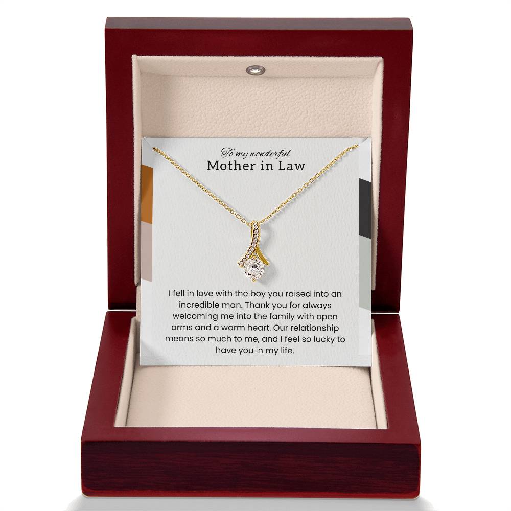 To My Wonderful Mother-in-Law - "A Warm Heart" Alluring Beauty Necklace