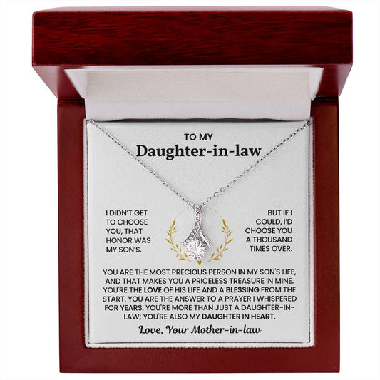 To My Daughter-in-law – “You're My Daughter in Heart” Alluring Beauty Necklace