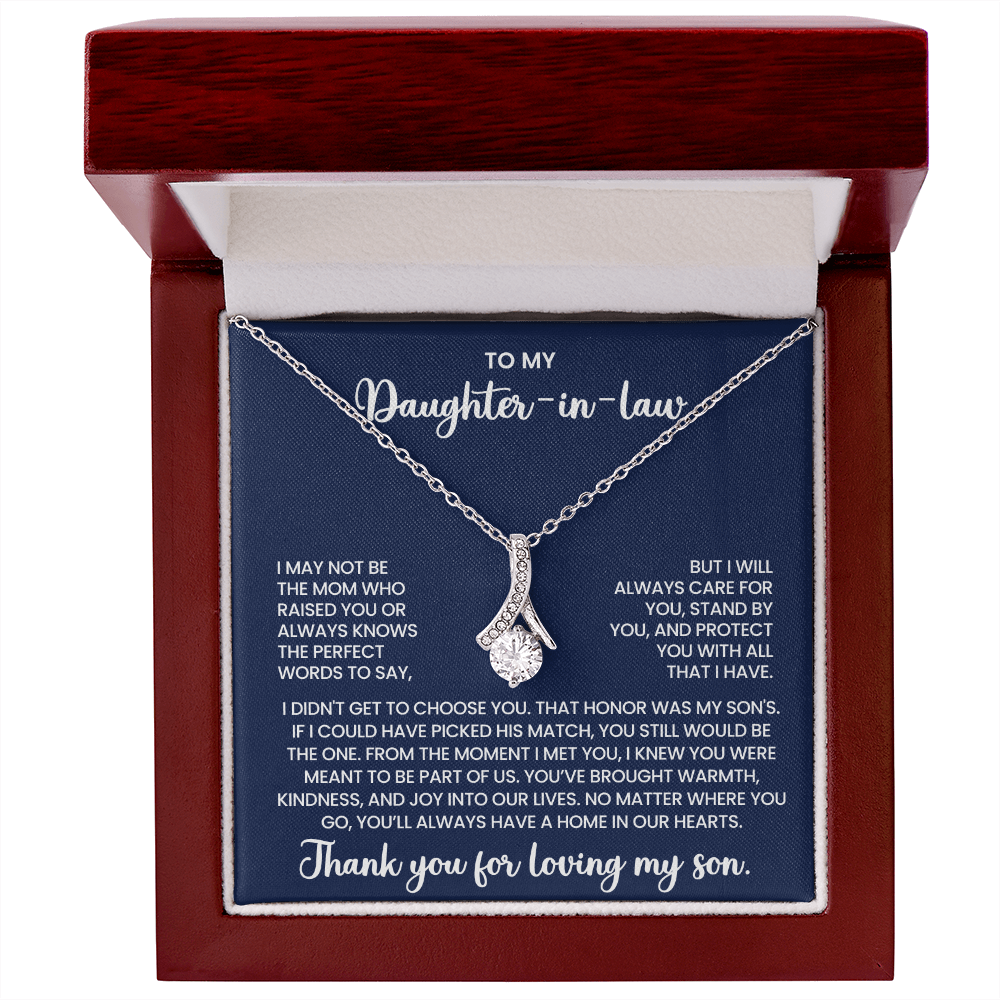 To My Daughter-in-law "Always a Home in Our Hearts" Alluring Beauty Necklace