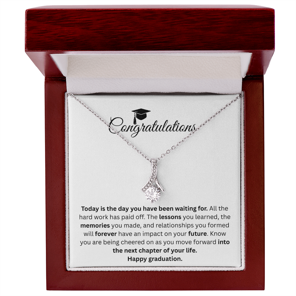 Congratulations - ''Into The Next Chapter Of Your Life'' Alluring Beauty Necklace