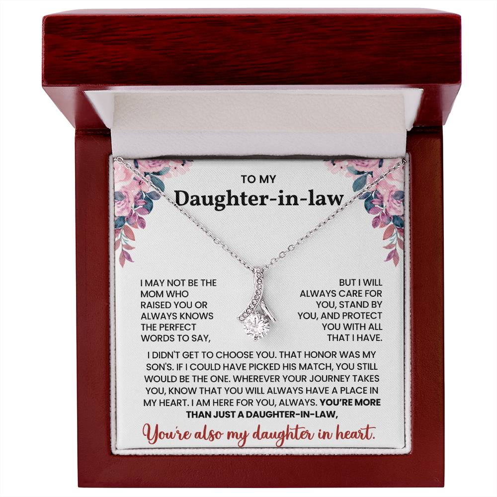 To My Daughter-in-Law –“You're Also My Daughter in Heart” Alluring Beauty Necklace