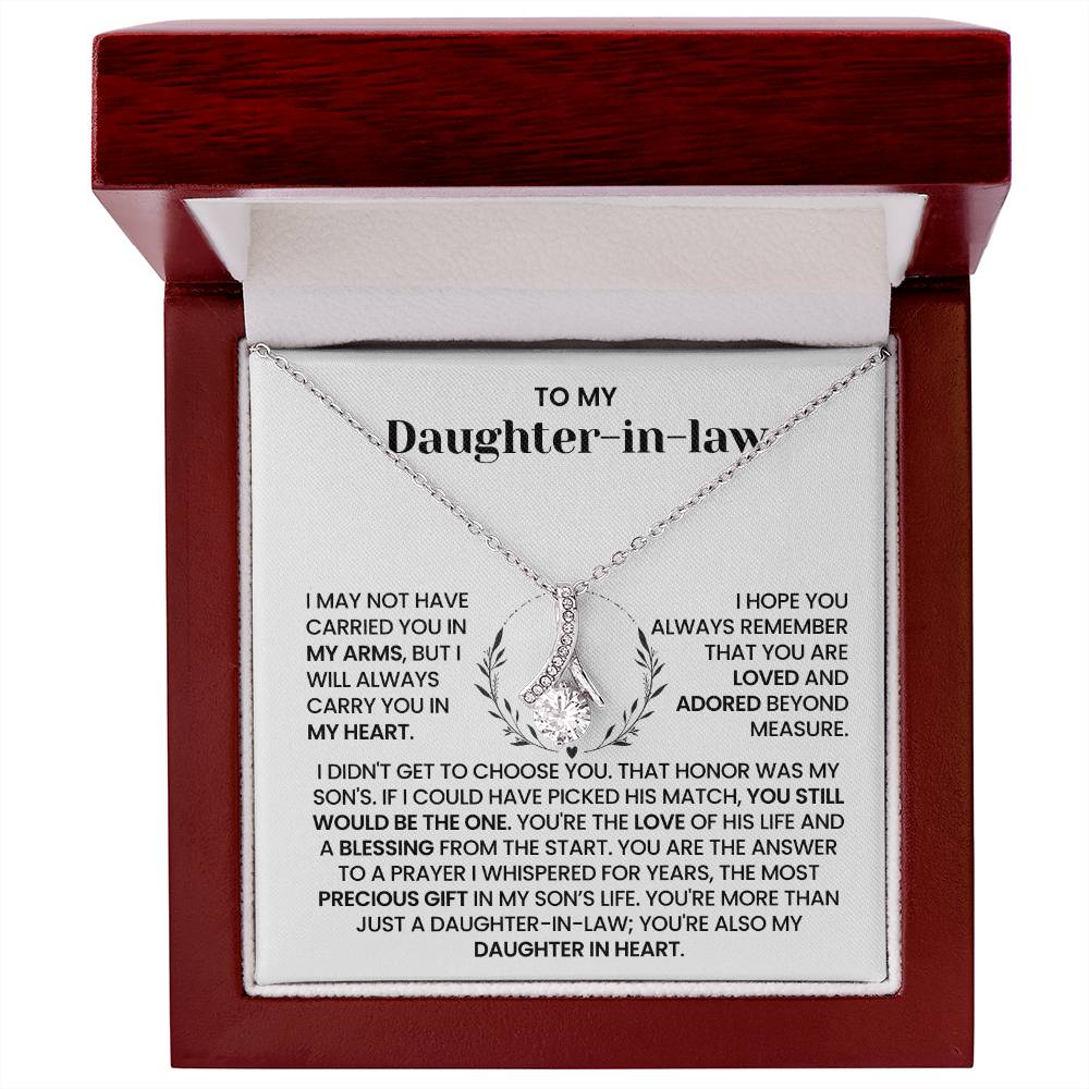 To My Daughter-in-law – “Carried in My Heart” Alluring Beauty Necklace