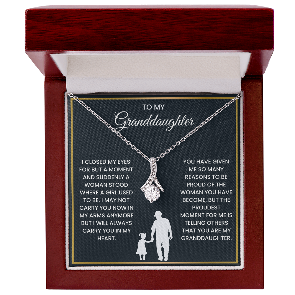 To My Granddaughter - ''So Proud of You'' Alluring Beauty Necklace