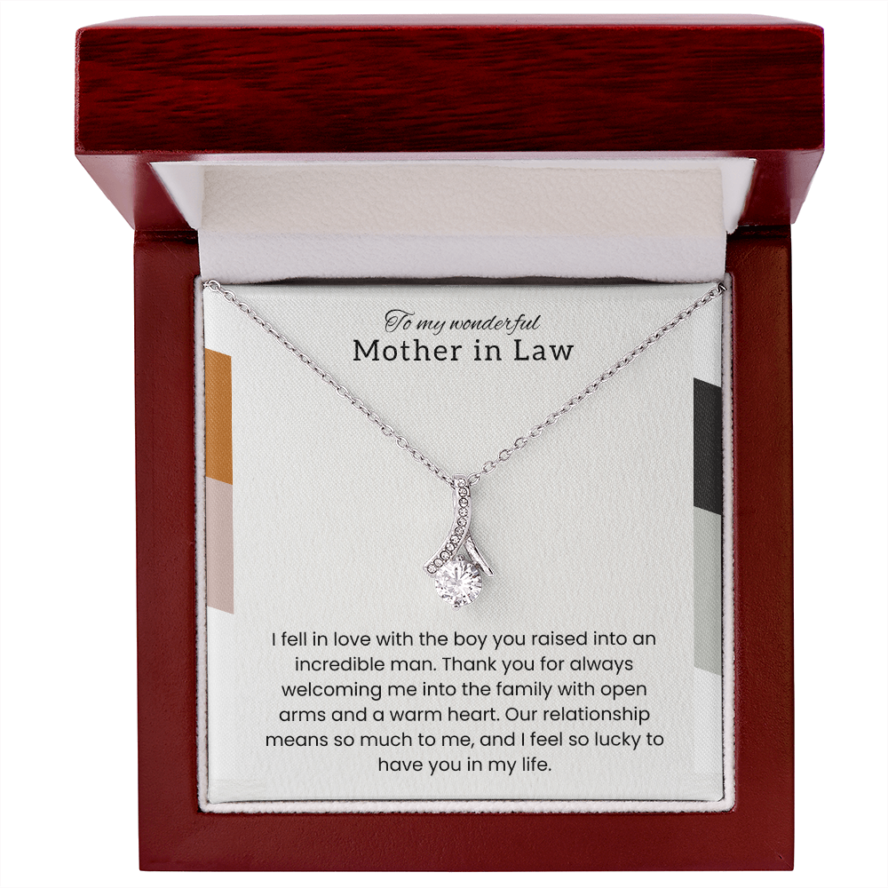To My Wonderful Mother-in-Law - "A Warm Heart" Alluring Beauty Necklace