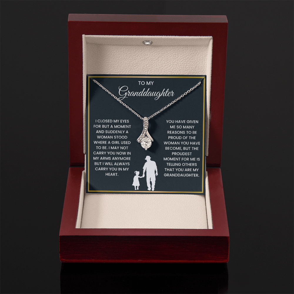 To My Granddaughter - ''So Proud of You'' Alluring Beauty Necklace