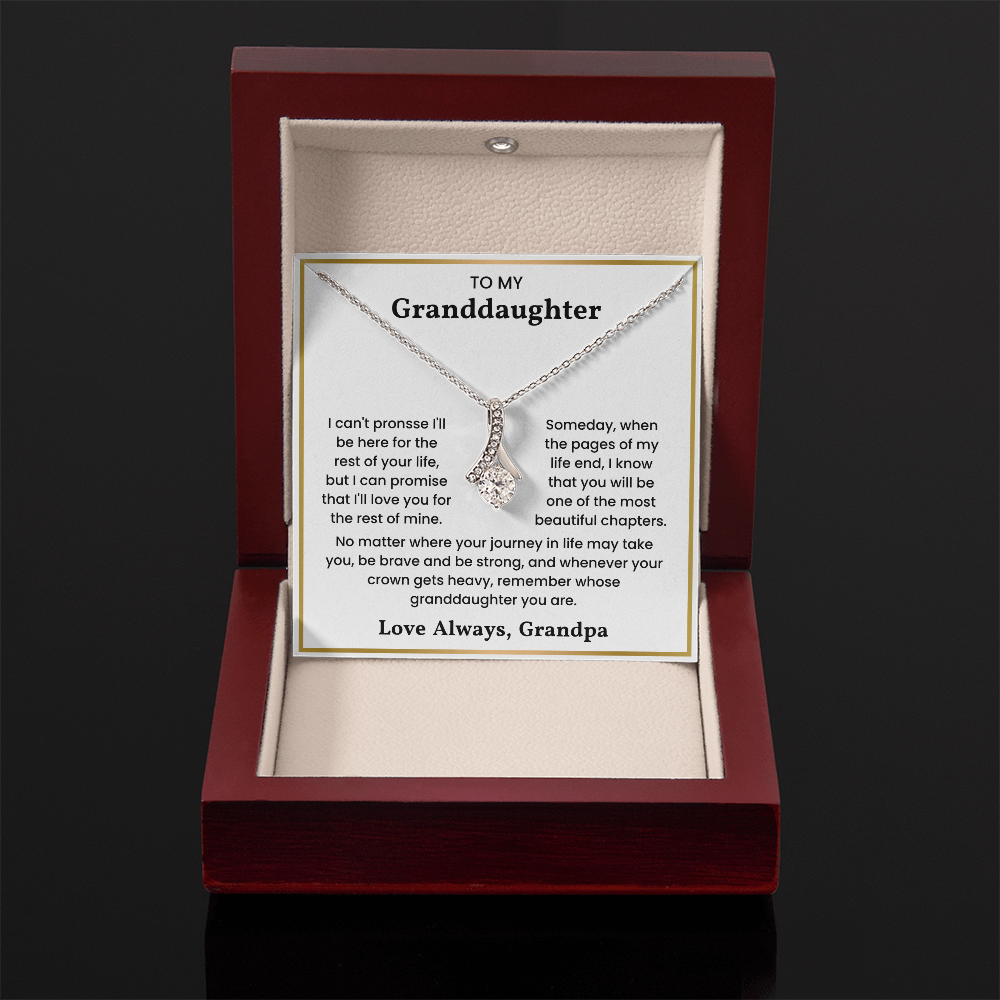 To My Granddaughter - ''Always in My Heart'' Sentimental Jewelry Gift