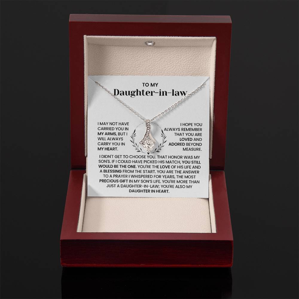 To My Daughter-in-law – “Carried in My Heart” Alluring Beauty Necklace