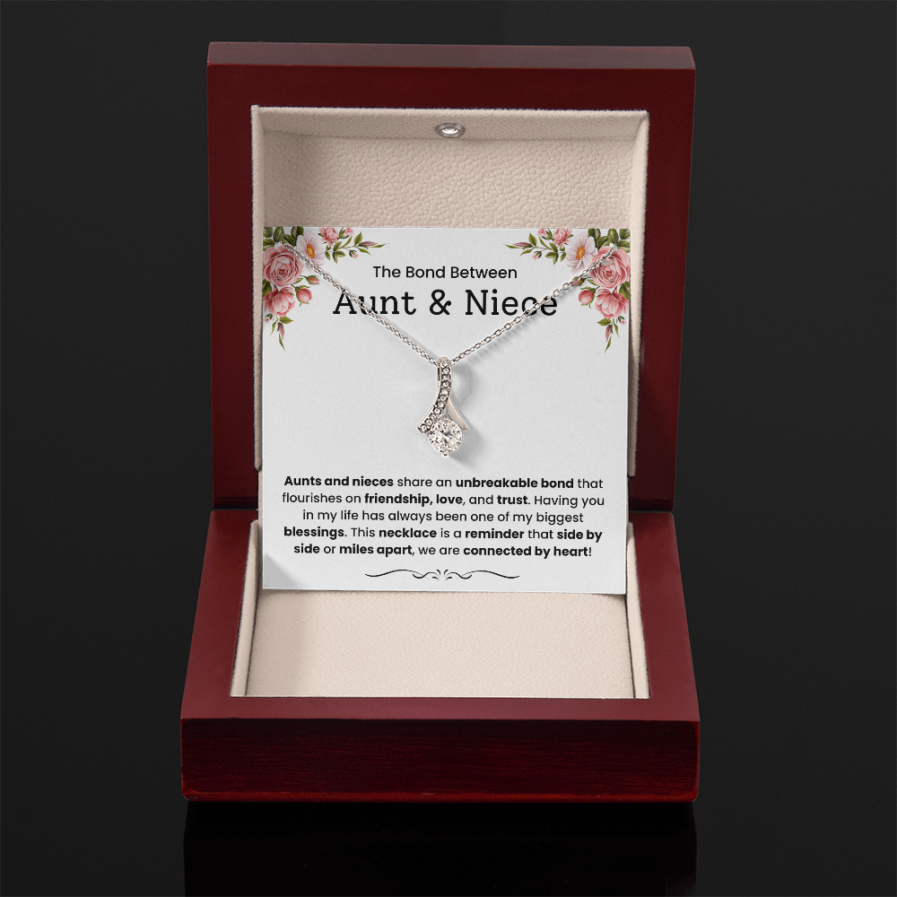 To My Niece: "Connected by Heart" Sentimental Necklace