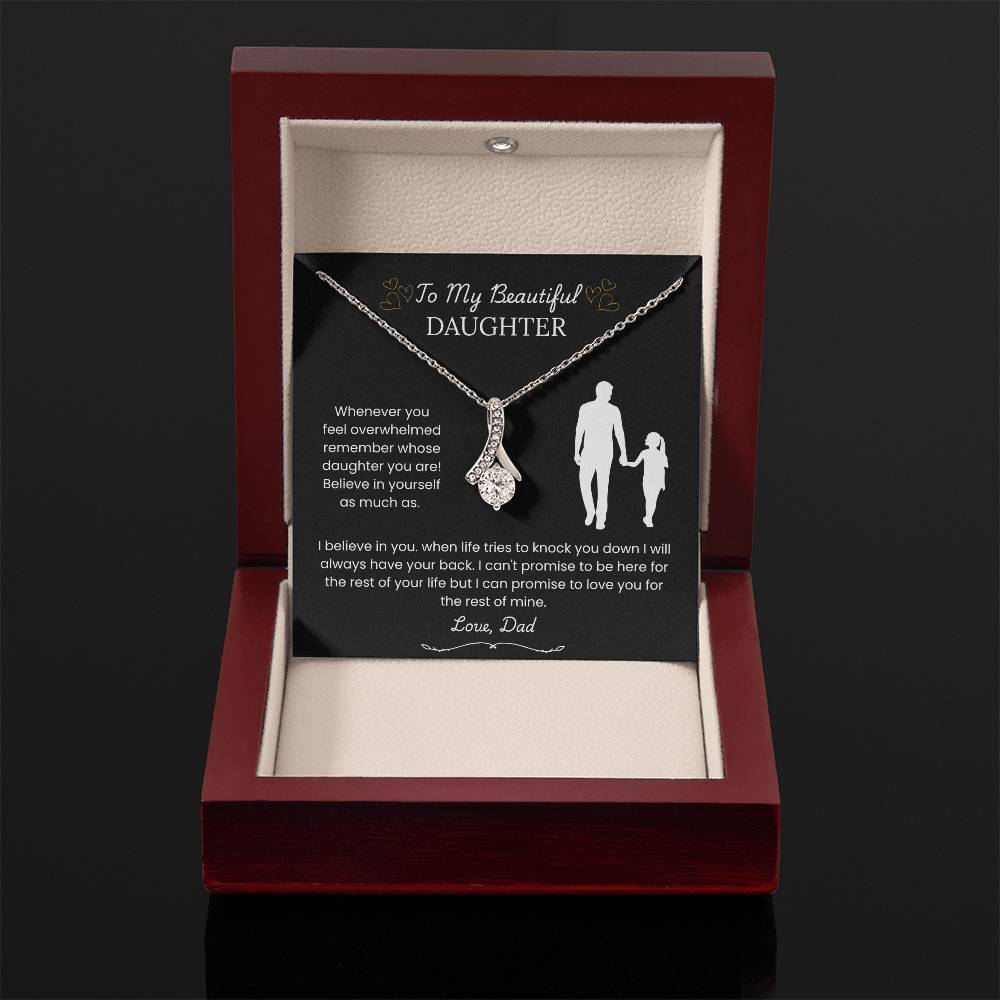 To My Beautiful Daughter – “Believe in Yourself” Alluring Beauty Necklace