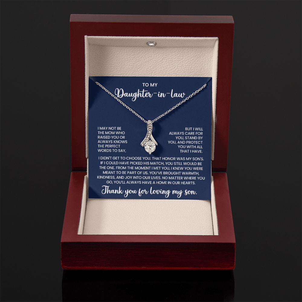 To My Daughter-in-law "Always a Home in Our Hearts" Alluring Beauty Necklace