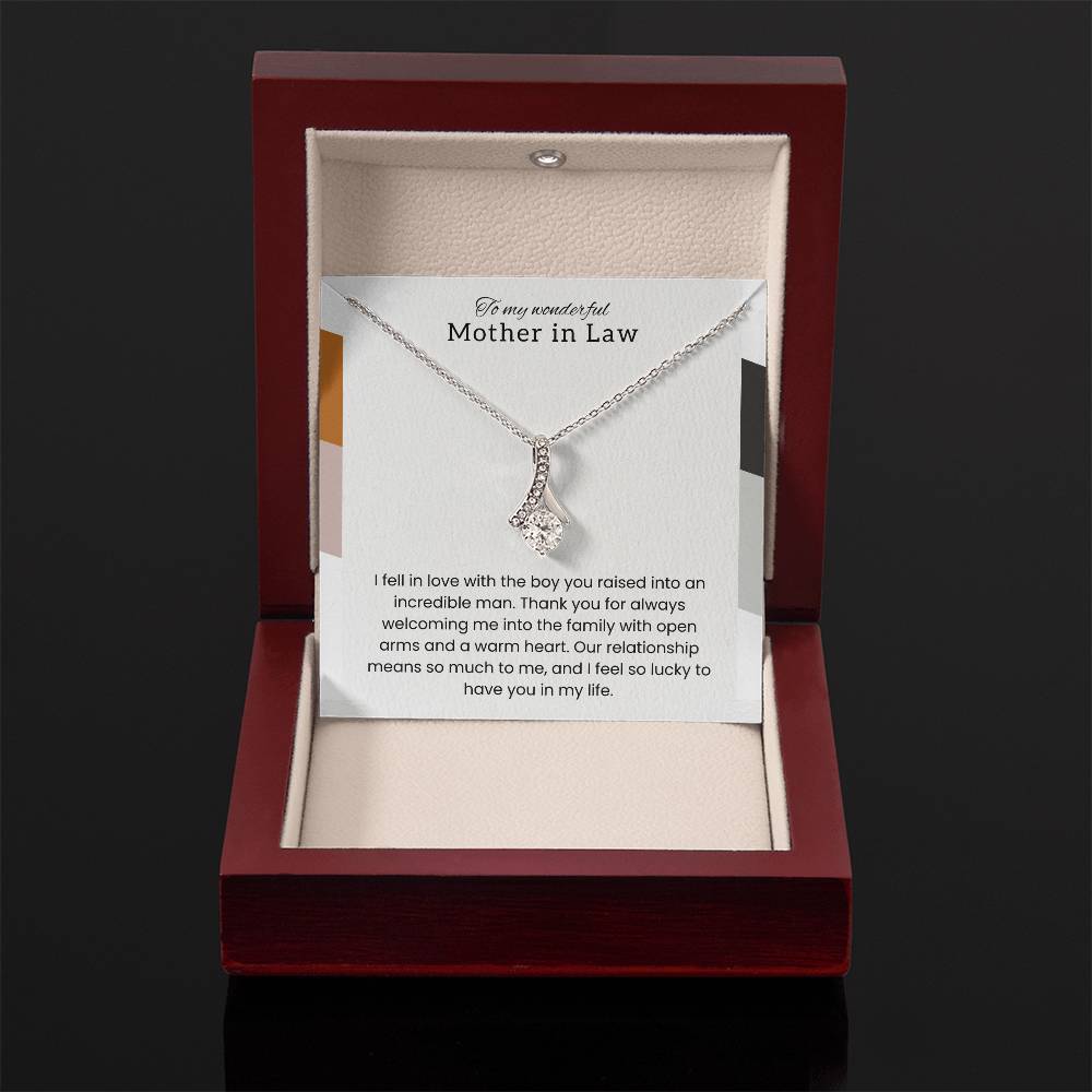 To My Wonderful Mother-in-Law - "A Warm Heart" Alluring Beauty Necklace