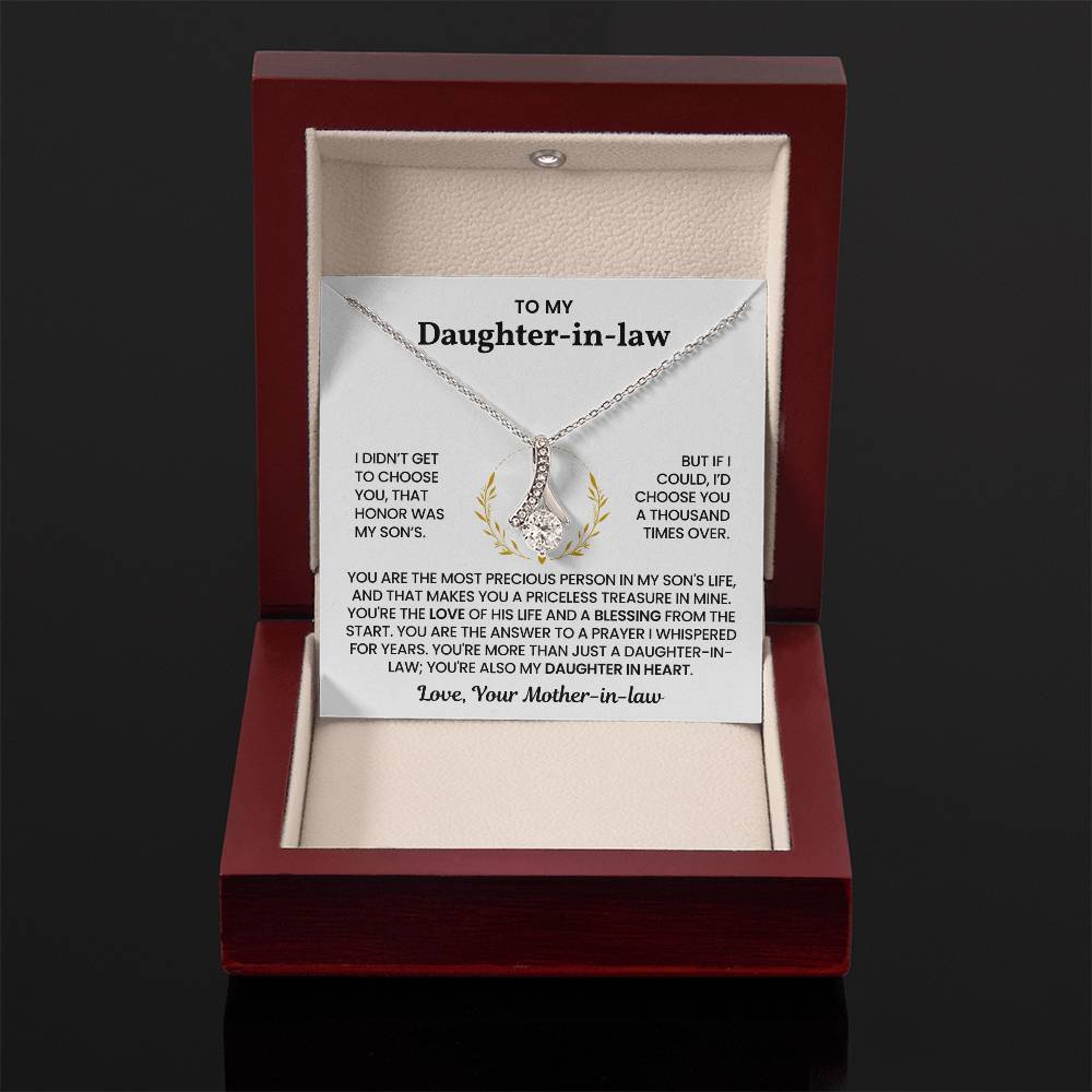 To My Daughter-in-law – “You're My Daughter in Heart” Alluring Beauty Necklace