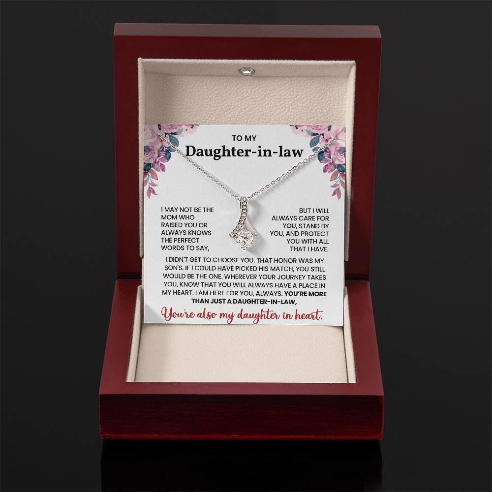 To My Daughter-in-Law –“You're Also My Daughter in Heart” Alluring Beauty Necklace