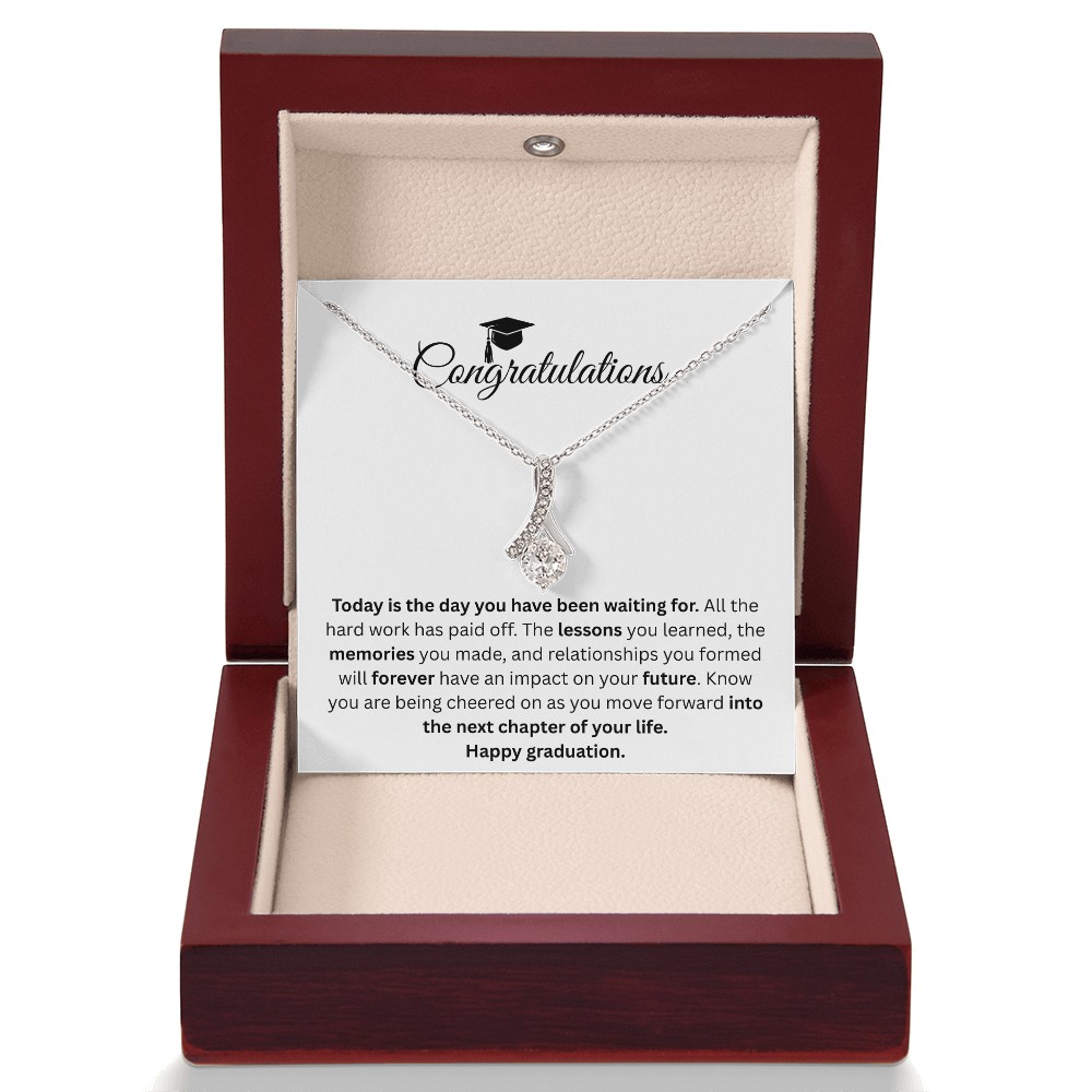 Congratulations - ''Into The Next Chapter Of Your Life'' Alluring Beauty Necklace