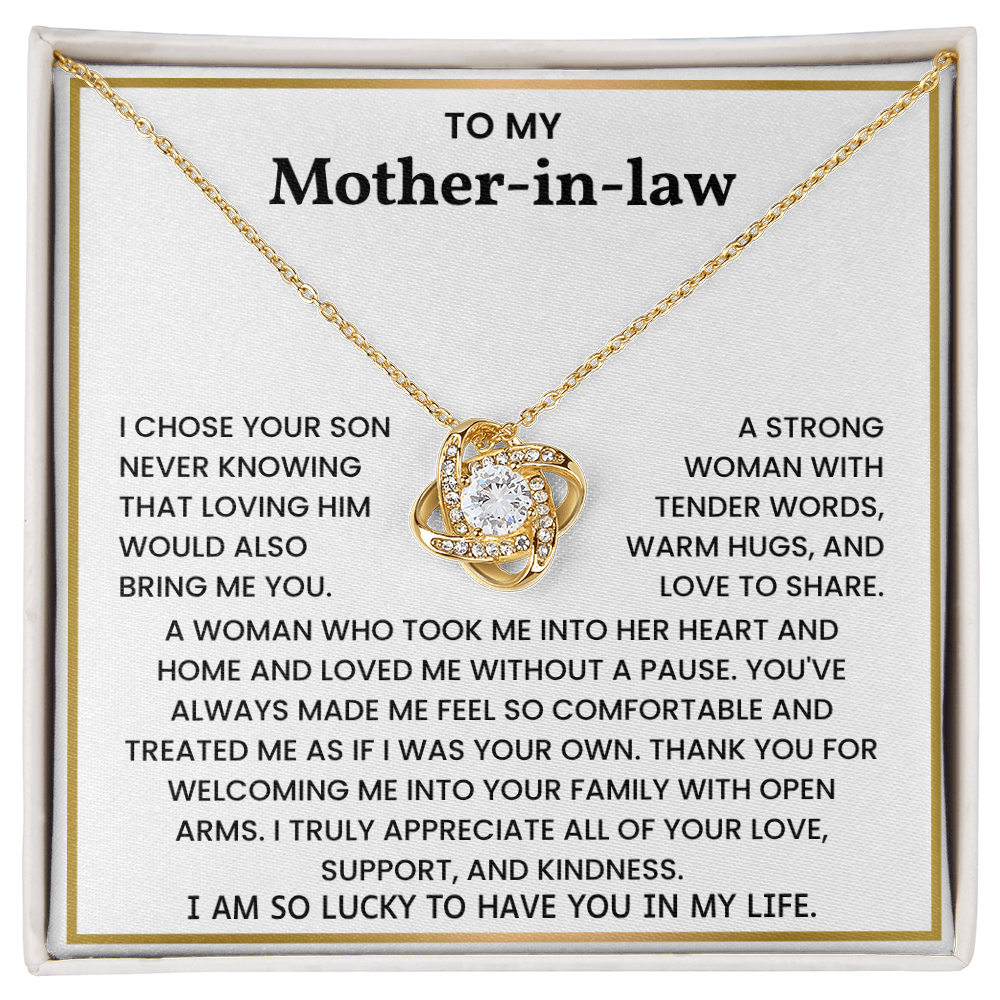 To My Mother-in-law – "Thank You for Welcoming Me With Love" Sentimental Jewelry Gift