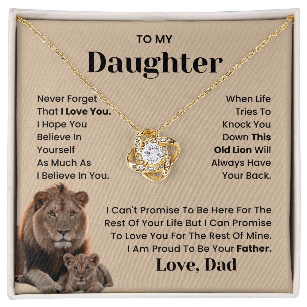 To My Daughter-"I'll Always Have Your Back" Love Knot Necklace
