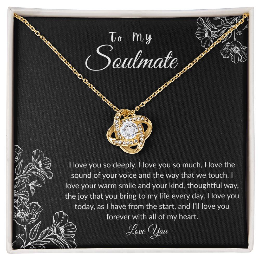 To My Soulmate - "Love You So Deeply" Love Knot Necklace