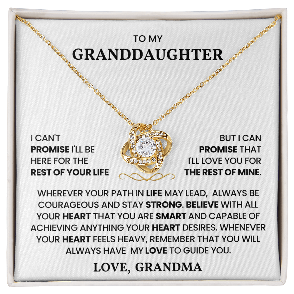 To My Granddaughter - "Always Be Strong" Love Knot Necklace