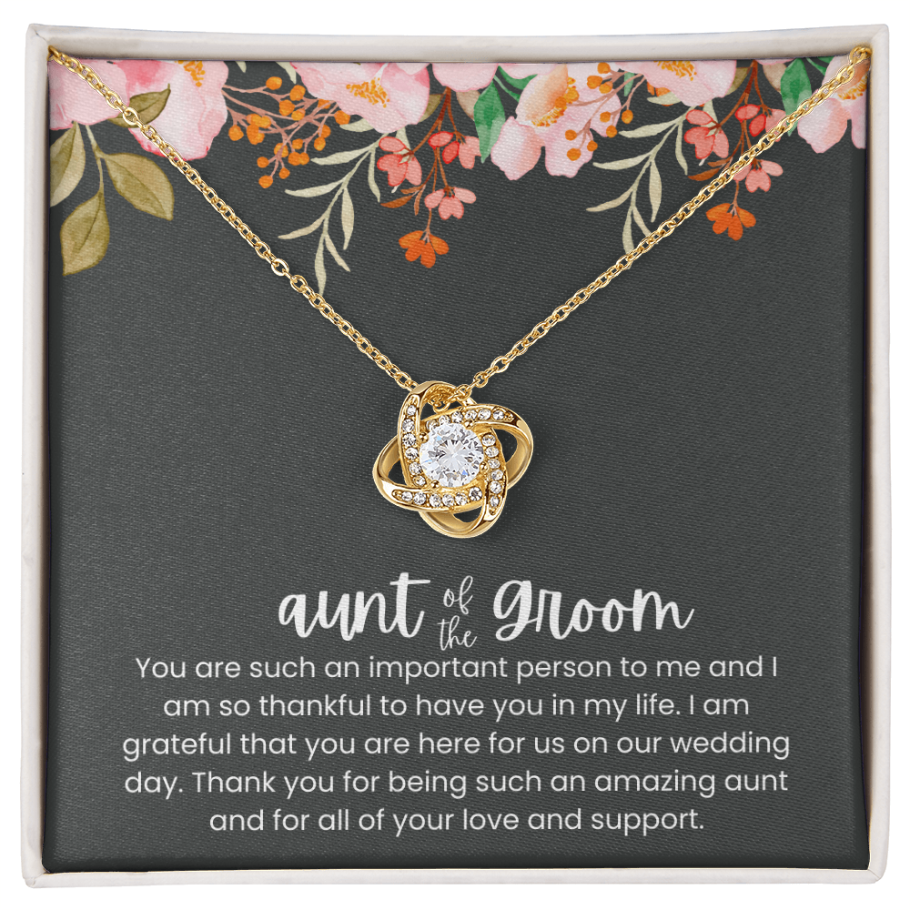 To My Aunt of the Groom - "A Special Role on Our Wedding Day" Love Knot Necklace
