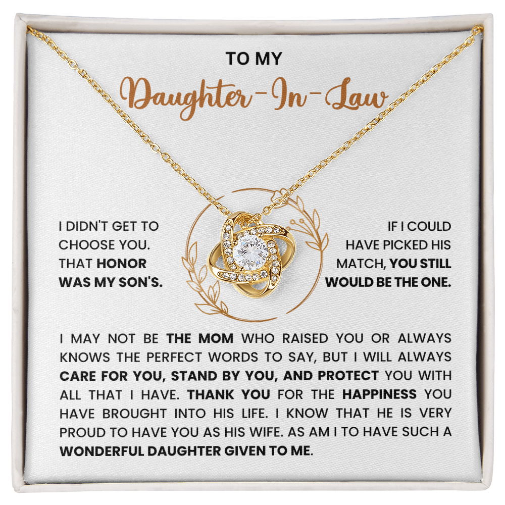 To My Daughter-in-Law – “You Still Would Be The One” Love Knot Necklace